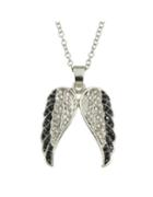 Shein Rhinestone Wings Pendant Necklace