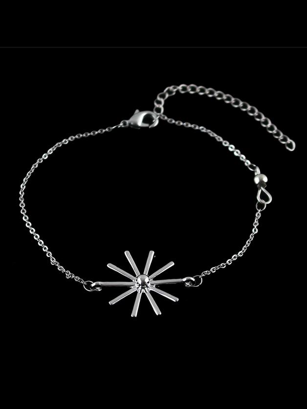 Shein Simple Siver Color Snowflake Shape Chain Bracelet