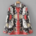 Shein Damask & Chain Print Blouse