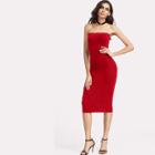 Shein Form Fitting Solid Bandeau Dress