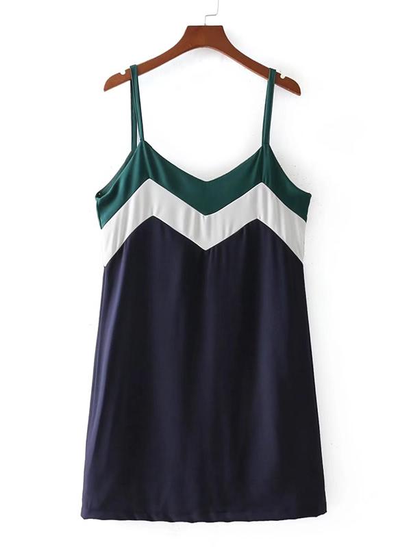Shein Chevron Striped Cami Dress