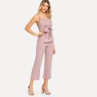 Shein Bow Tie Front Cami Top & Pants