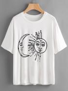 Shein Mandala Moon And Sun Print T-shirt