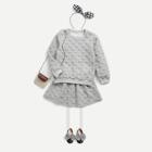 Shein Toddler Girls Polka Dot Sweatshirt With Skirt