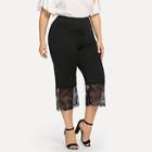 Shein Plus Contrast Lace Capris Pants