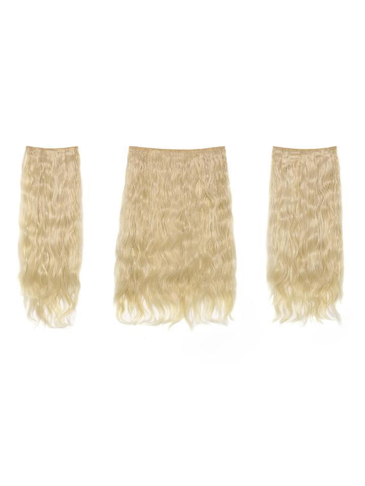 Shein Light Blonde Clip In Curly Hair Extension 3pcs
