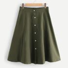 Shein Single Breasted Elastic Waist Skirt