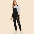 Shein Ripped Skinny Denim Overalls