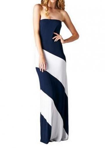 Rosewe Fine Quality Strip Design Tube Dress For Woman