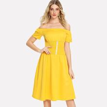 Shein Off-shoulder Zip Front Dress