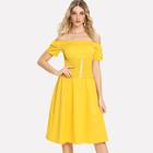 Shein Off-shoulder Zip Front Dress
