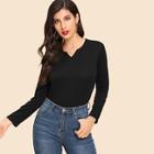 Shein V Cut Neck T-shirt