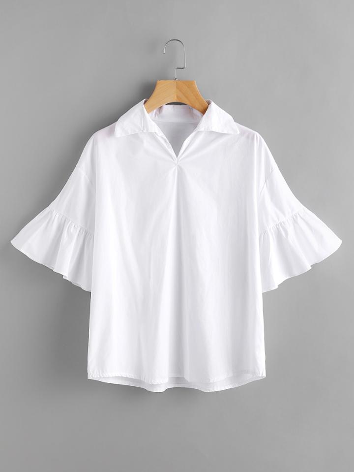 Shein Drop Shoulder Trumpet Sleeve Blouse
