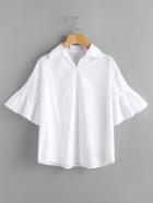 Shein Drop Shoulder Trumpet Sleeve Blouse