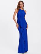 Shein Flounce Trim Chain Halter Dress