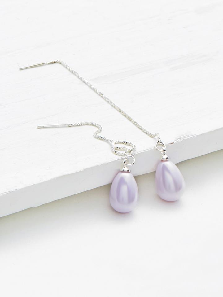 Shein Water Drop Shaped Faux Pearl Earrings