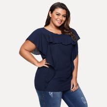 Shein Plus Tiered Ruffle Trim Tee
