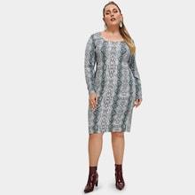 Shein Plus Slim Fitted Snake Print Dress
