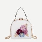 Shein Flower Applique Chain Bag