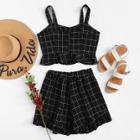 Shein Checked Crop Cami With Shorts