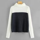 Shein Cut And Sew Panel High Neck Sweater