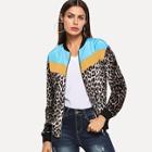 Shein Leopard Print Color Block Coat