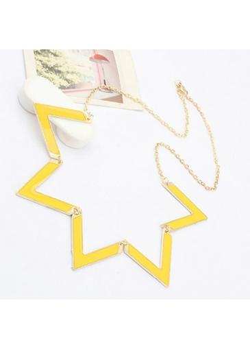 Rosewe Solid Yellow Triangle Shape Metal Necklace