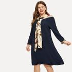 Shein Plus Contrast Chain Print Dress