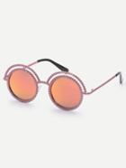 Shein Metal Frame Reflective Round Lenses Sunglasses