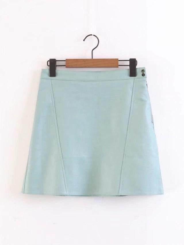 Shein Zipper Side A Line Pu Skirt