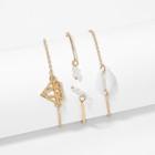 Shein Diamond & Shell Decorated Bracelet Set 3pcs