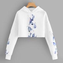 Shein Rabbit Print Hooded Sweatshirt