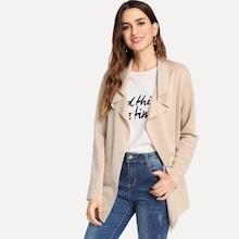Shein Drape Collar Belted Coat