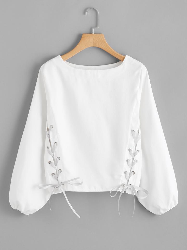 Shein Lace Up Side Sweatshirt