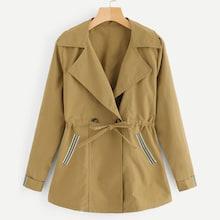 Shein Drawstring Waist Double Button Jackets