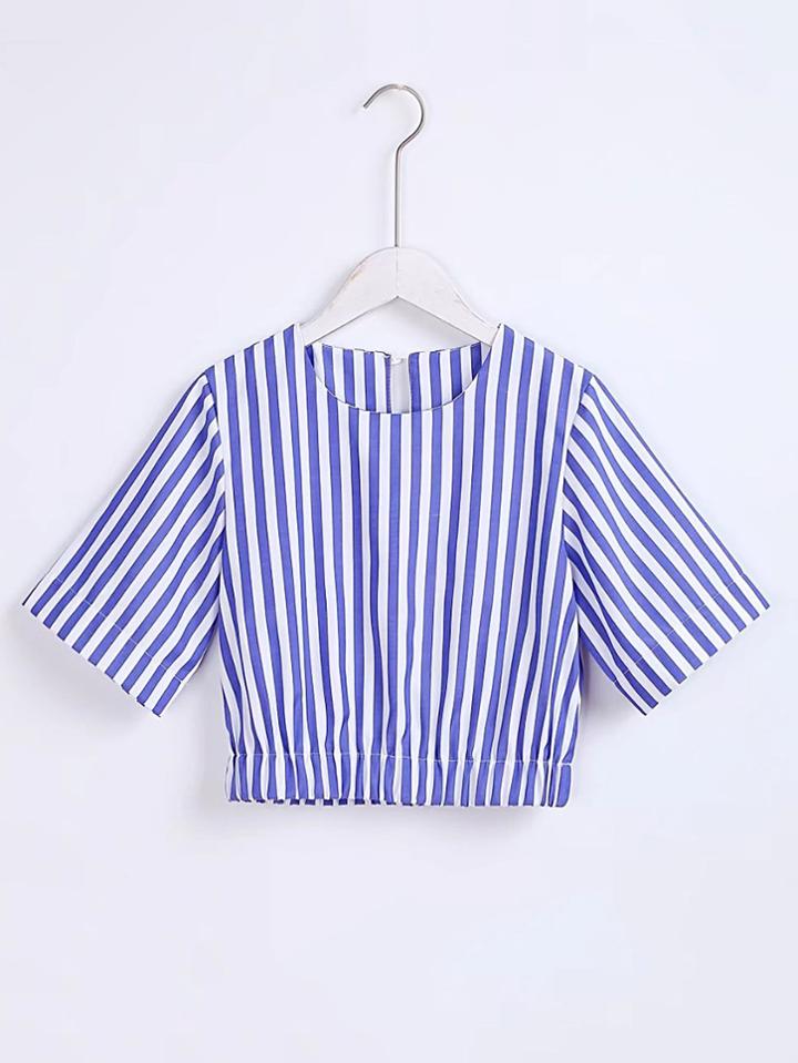Shein Vertical Striped Crop Top