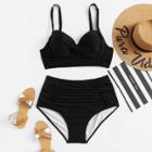 Shein Plus Cut-out Plain Bikini Set