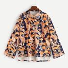 Shein Plus Giraffe Print High Low Blouse