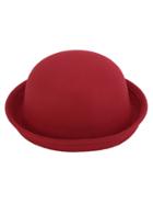 Shein Red Vintage Felt Bowler Hat