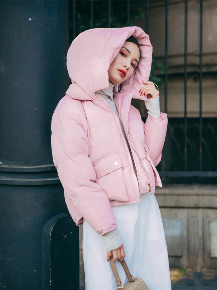 Shein Hooded Dip Hem Padded Coat