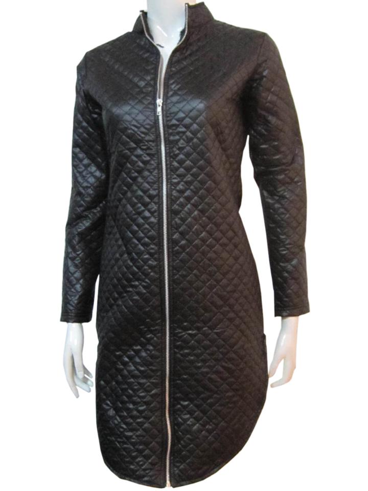Shein Black Diamond High Neck Zipper Front Dress