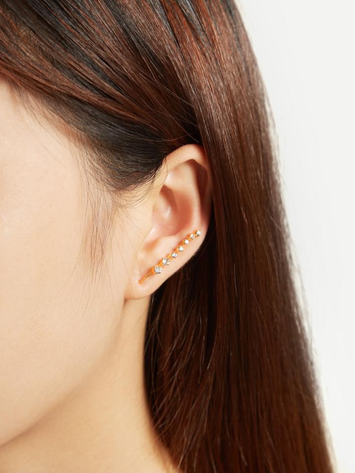Shein Rhinestone Decorated Ear Cuffs