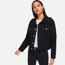 Shein Pocket Patched Ripped Jacket
