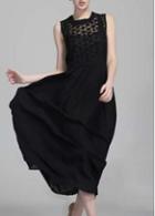 Rosewe Amazing Black Round Neck Tank Dress For Woman