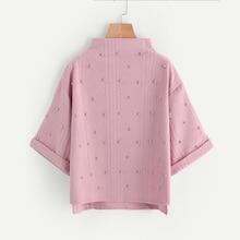 Shein Plus Beaded Decoration High Low Sweatshirt