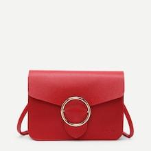 Shein Ring Buckle Front Pu Bag
