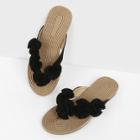 Shein Flower Applique Cork Sandals