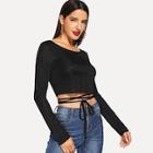 Shein Solid Ribbed Knit Crop Top