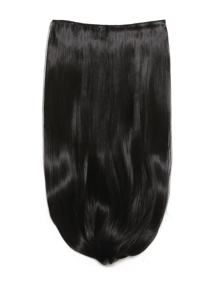 Shein Natural Black Clip In Long Straight Hair Extension