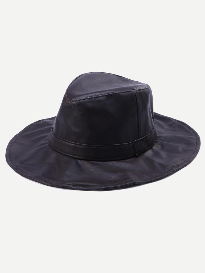 Shein Coffee Vintage Wide Brim Fedora Hat